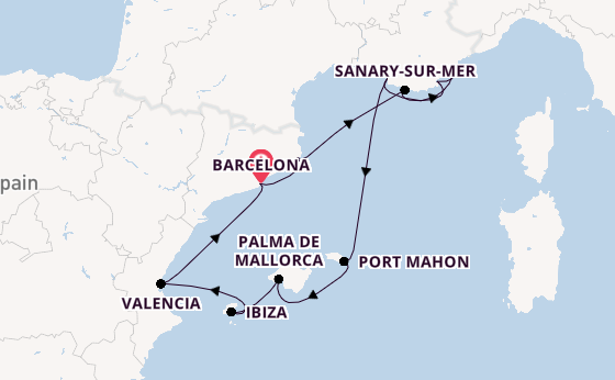 Western Mediterranean from Barcelona, Spain with the Scenic Eclipse II