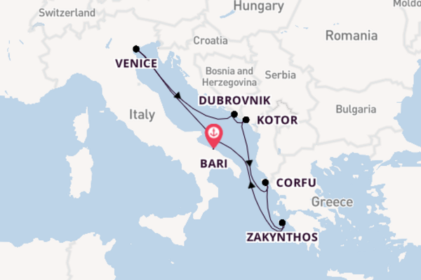 Memorable voyage from Bari with MSC Cruises