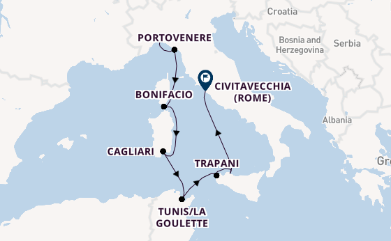 Westelijke Middellandse Zee vanaf Genua, Italië met de Seabourn Ovation