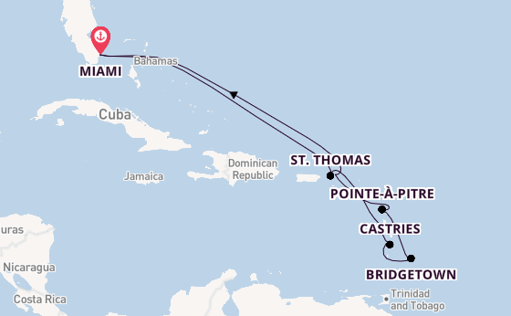 Caribbean vanaf Miami, Verenigde Staten met de Seven Seas Prestige