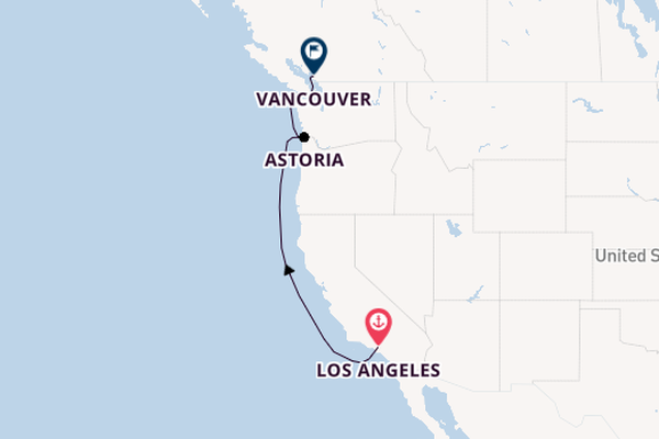 Amerikaanse Westkust vanaf Los Angeles, Verenigde Staten met de Norwegian Encore