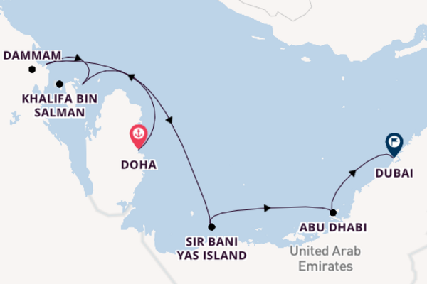 8 day cruise on board the Norwegian Sky from Doha