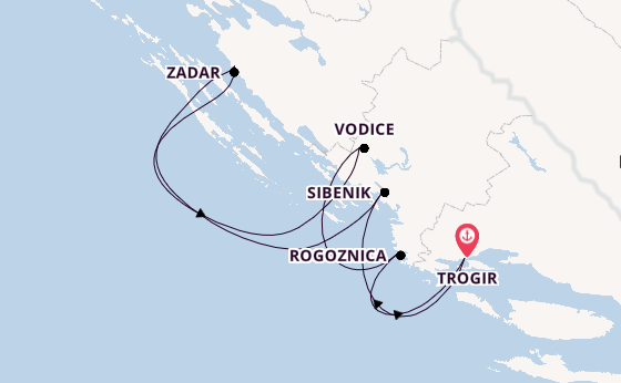 Kroatië vanaf Trogir, Kroatië met de PRINCESS