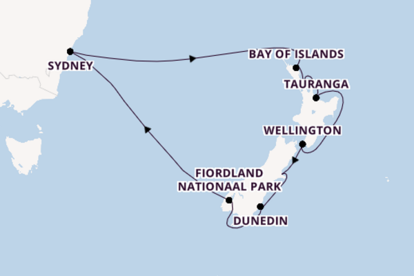 Geniet van een 15daagse cruise naar Auckland