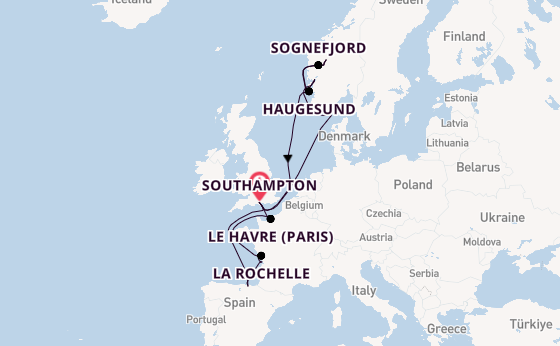 Norway from Southampton, England with the Arvia