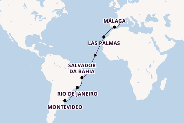 trans-Atlantisch vanaf Barcelona, Spanje met de MSC Splendida