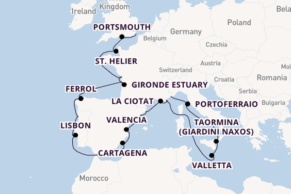 Western Mediterranean from Monte Carlo, Monaco with the Seabourn Sojourn