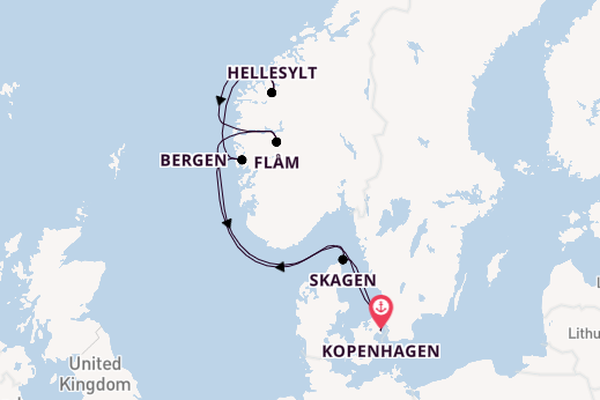 Noorwegen vanaf Kopenhagen, Denemarken met de Silver Nova
