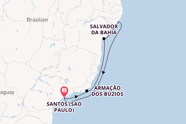 Brasilien ab Santos (Sao Paulo), Brasilien auf der MSC Virtuosa