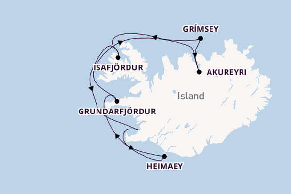Arktis ab Reykjavik, Island auf der Le Boréal