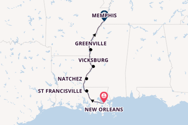 Trip with the Viking Mississippi to Memphis from New Orleans