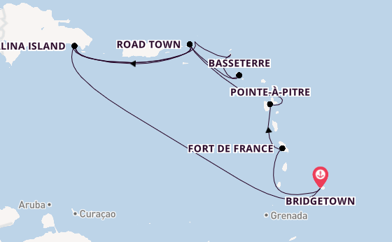 Karibik ab Bridgetown, Barbados auf der MSC Opera