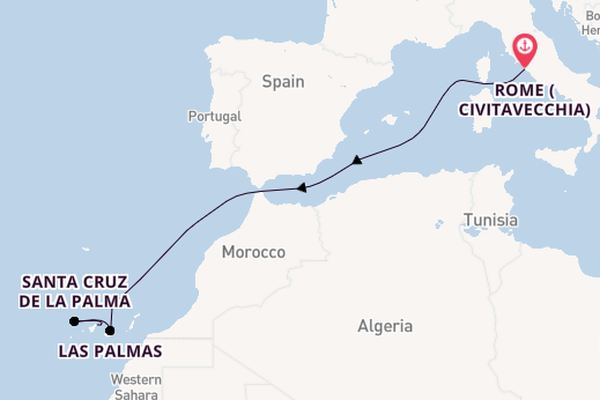 Canary Islands from Rome (Civitavecchia), Italy with the MSC Fantasia