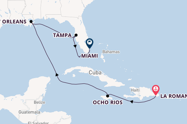 Caribbean vanaf La Romana met AIDAluna