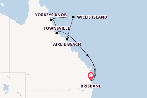 Australië vanaf Brisbane, Australië met de Grand Princess