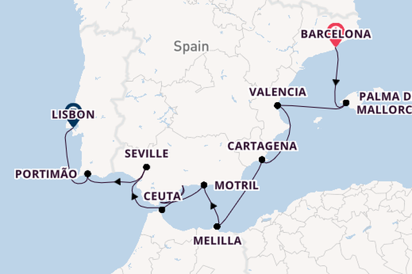 Mediterranean Sea from Barcelona, Spain with the Azamara Journey