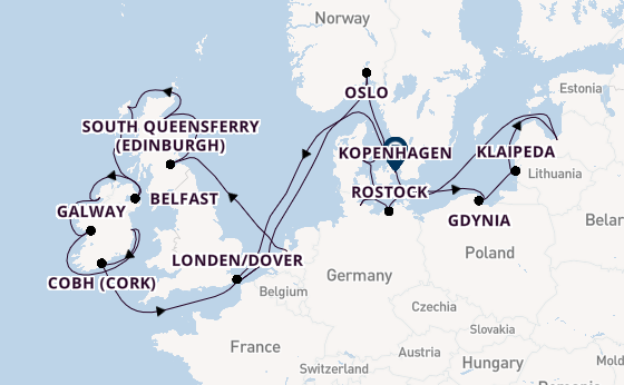 Britse Eilanden vanaf Amsterdam, Nederland met de Nieuw Statendam