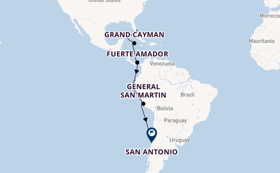 South America from Australia with the Oosterdam