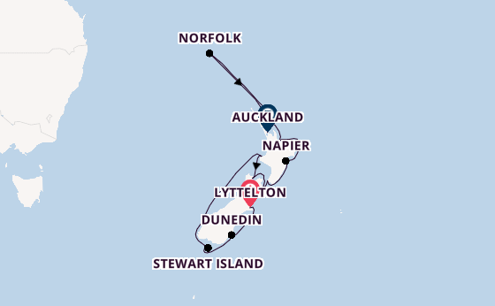 Nieuw Zeeland vanaf Lyttelton, Nieuw-Zeeland met de HANSEATIC spirit