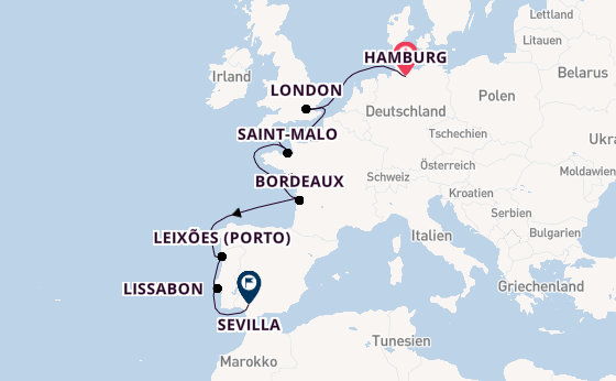 Portugal ab Hamburg auf der HANSEATIC spirit