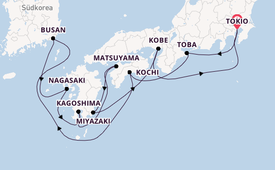 Japan ab Tokio, Japan auf der Sapphire Princess