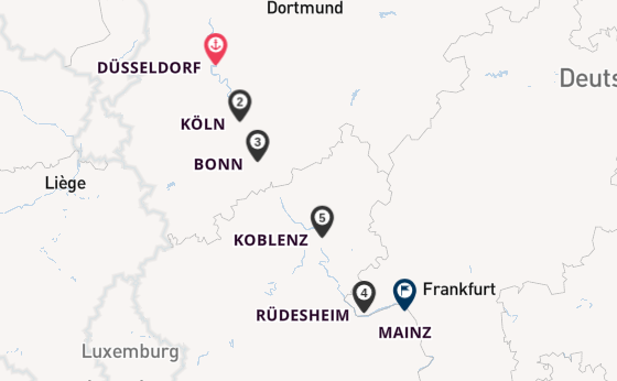 Rhein ab Düsseldorf, Deutschland auf der VIVA ONE