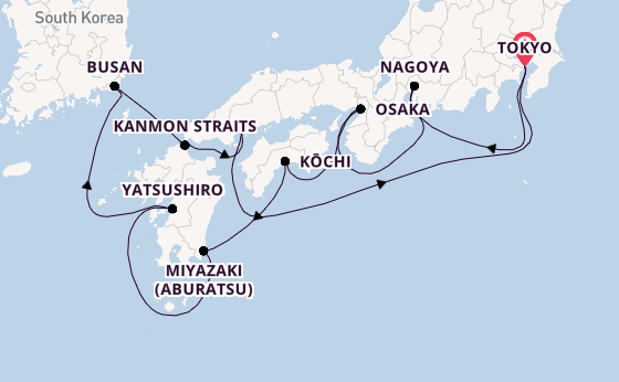 Japan from Tokyo, Japan with the Sapphire Princess