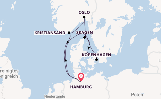 Norwegen ab Hamburg auf AIDAnova