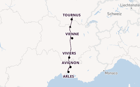 Rhône ab Lyon, Frankreich auf der Annabelle