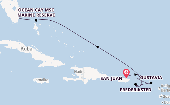 Karibik ab San Juan, Puerto Rico auf der EXPLORA II