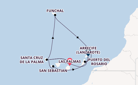 Kanarische Inseln ab Las Palmas, Gran Canaria auf AIDAsol