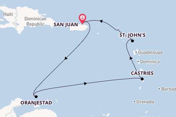 Caribbean from San Juan, Puerto Rico with the Scarlet Lady