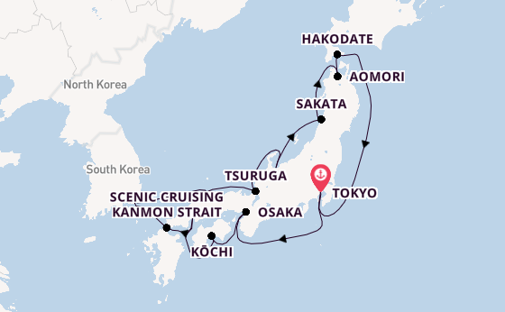 Japan from Tokyo, Japan with the Westerdam