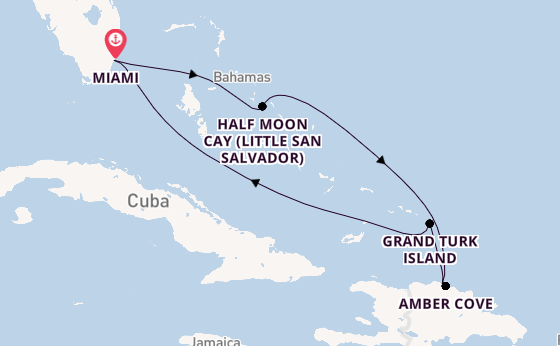 Caribbean from Miami, Florida, USA with the Carnival Magic