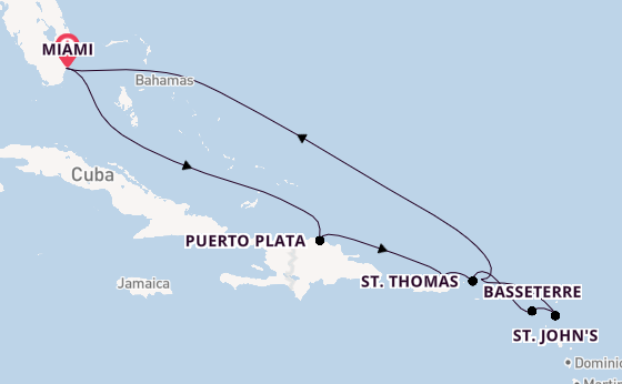 Caribbean vanaf Miami, Verenigde Staten met de Sonata (Oceania)