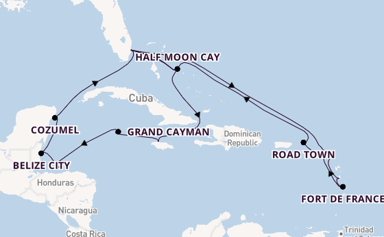 Caribbean vanaf Fort Lauderdale, Verenigde Staten met de Rotterdam