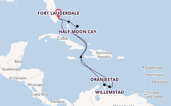 Caribbean vanaf Fort Lauderdale, Verenigde Staten met de Nieuw Amsterdam
