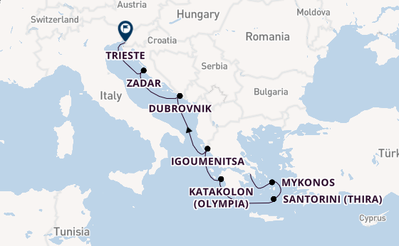 Eastern Mediterranean from Piraeus (Athens), Greece with the Allura