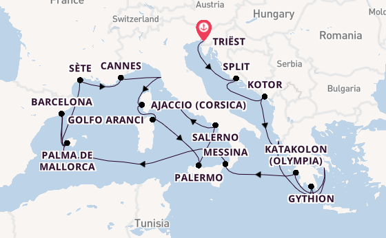 Middellandse Zee vanaf Triëst, Italië met de Allura