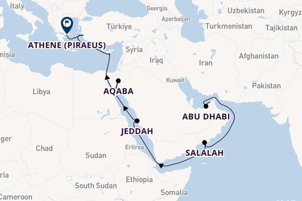 Oostelijke Middellandse Zee vanaf Dubai, Verenigde Arabische Emiraten met de Marina