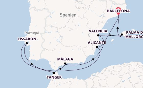 Westliches Mittelmeer ab Barcelona, Spanien auf der EXPLORA I