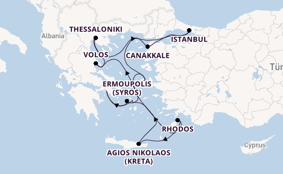 Oostelijke Middellandse Zee vanaf Athene (Piraeus), Griekenland met de Azamara Onward