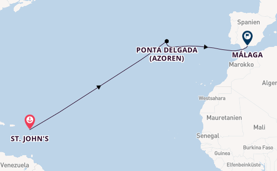 Westliches Mittelmeer ab St. John's, Antigua und Barbuda auf der Star Clipper