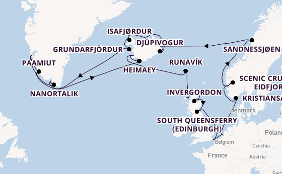 Arctica vanaf Londen/Dover, Groot-Brittannië met de Nieuw Statendam