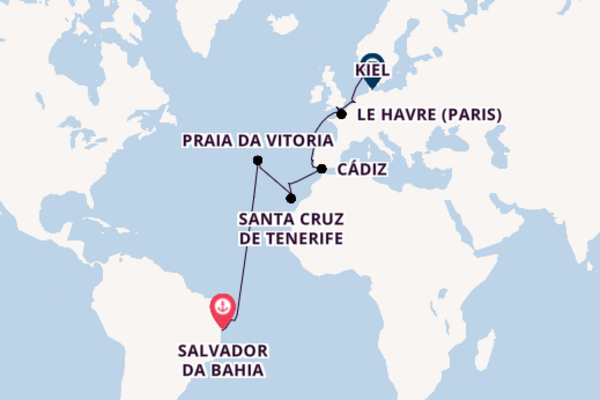 Transatlantic & Repositioning from Salvador da Bahia, Brazil with the Costa Diadema