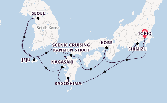 Oost-Azië vanaf Tokio, Japan met de Westerdam