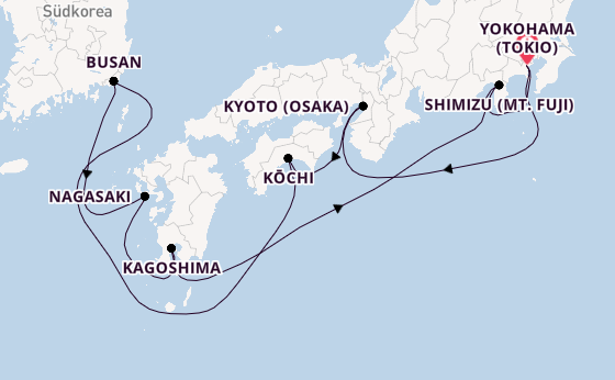 Japan ab Yokohama (Tokio), Japan auf der Celebrity Solstice