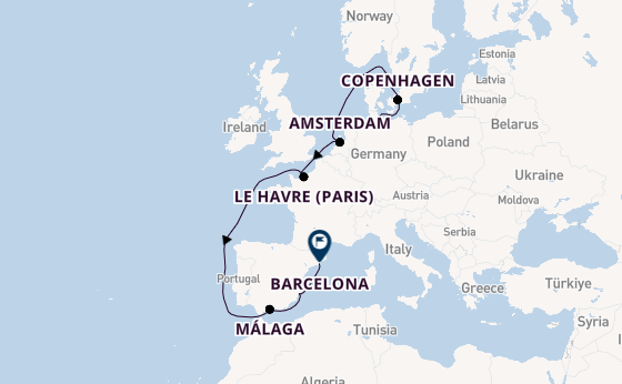 Western Mediterranean from Kiel, Germany with the MSC Euribia