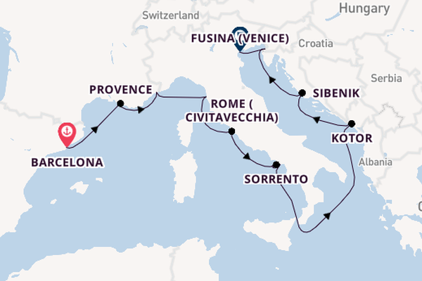 Mediterranean Sea from Barcelona, Spain with the Azamara Onward