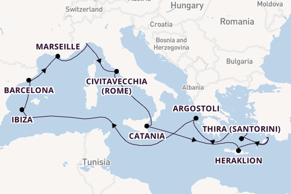 Middellandse Zee vanaf Savona, Italië met de Costa Fascinosa